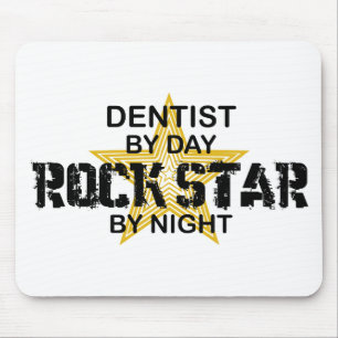 Mousepad Estrela do rock do dentista em a noite