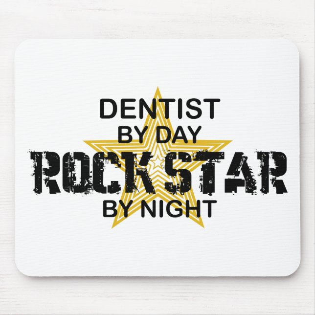 Mousepad Estrela do rock do dentista em a noite (Frente)