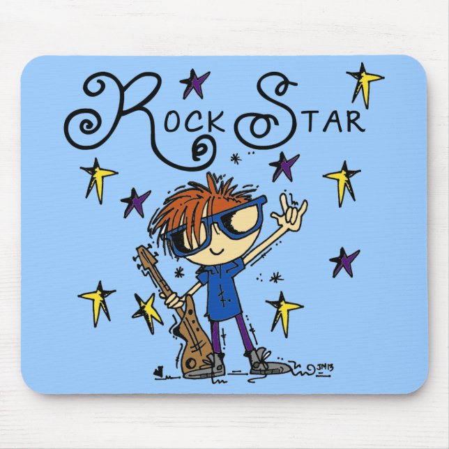 Mousepad Estrela do rock do menino do Redhead (Frente)