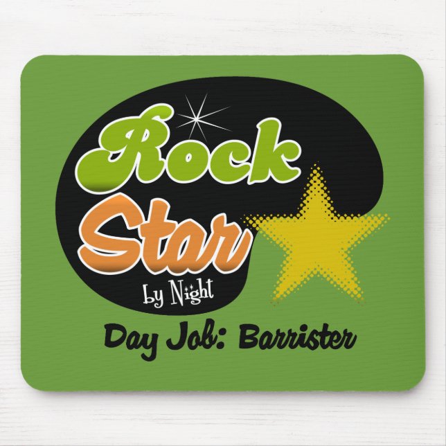 Mousepad Estrela do rock em a noite - advogado do trabalho (Frente)