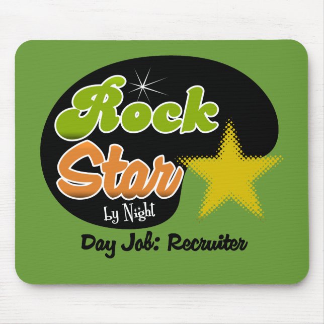 Mousepad Estrela do rock em a noite - recruta do trabalho (Frente)