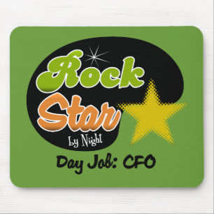 Mousepad Estrela do rock em a noite - trabalho CFO do dia