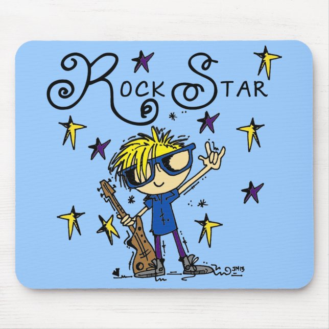 Mousepad Estrela do rock loura do menino (Frente)