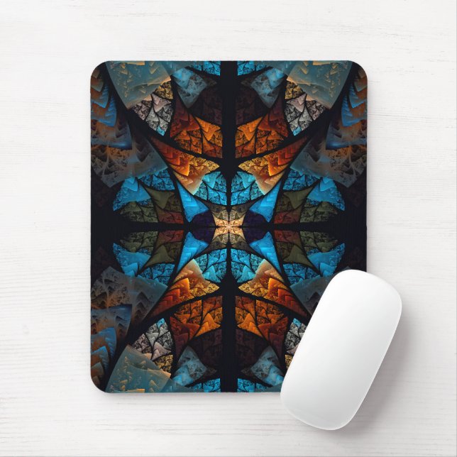 Mousepad Estrela Matelassada Abstrata em Azuis (Com mouse)
