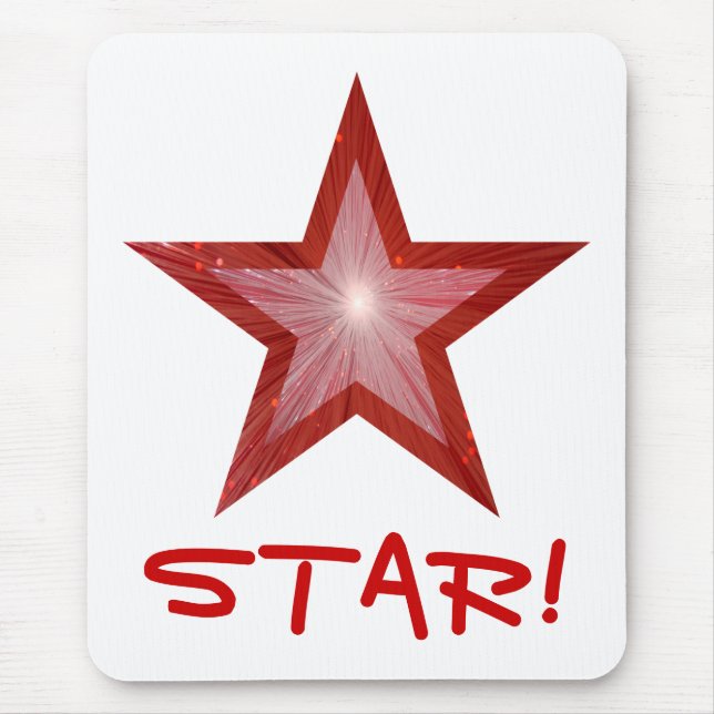 Mousepad Estrela Vermelha! branco do painel do mouse (Frente)