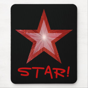 Mousepad Estrela Vermelha! preto do mouse