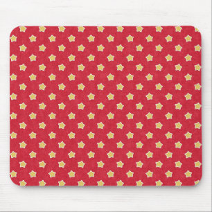 Mousepad Estrelas Amarelas Vintage em Padrão Vermelho