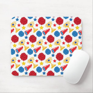 Mousepad Estrelas Azuis Vermelhas Amarelas Pom Poms de Líde