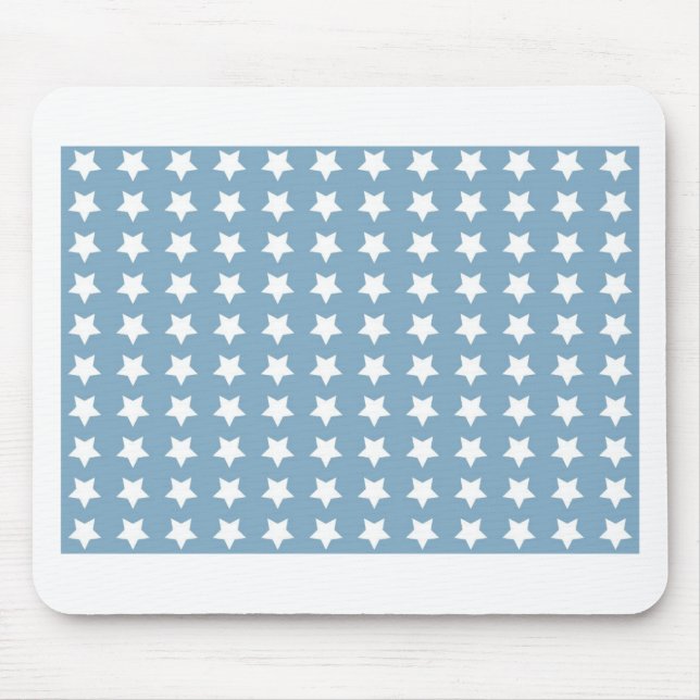 Mousepad Estrelas brancas no azul cinzento (Frente)