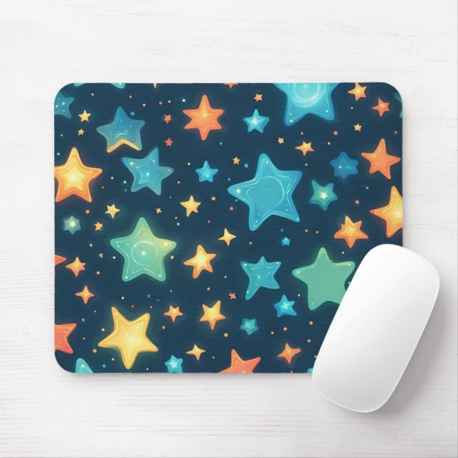 Mousepad Estrelas brilhantes em azul (Com mouse)