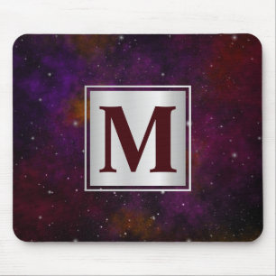 Mousepad Estrelas Brilhantes em Fundo Espacial Vermelho Esc