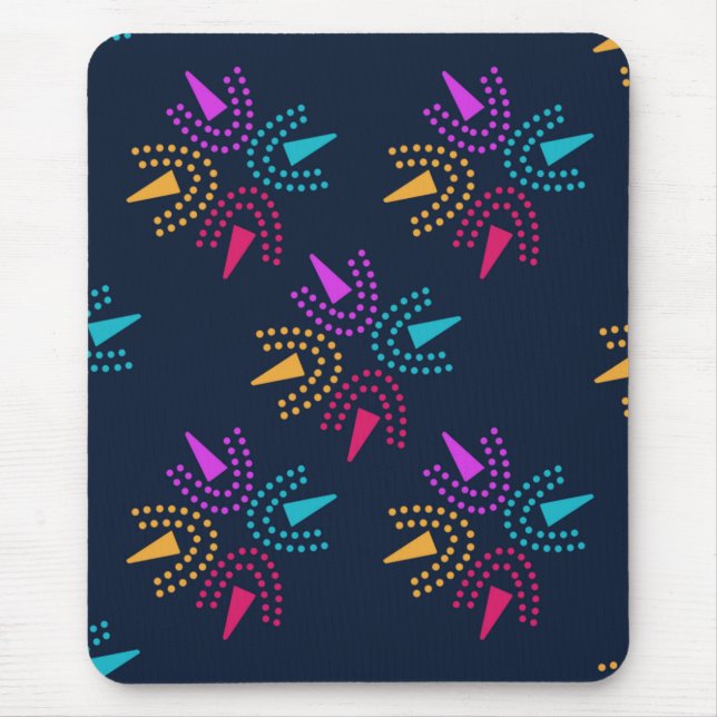 Mousepad estrelas coloridas modernas - azul marinho (Frente)