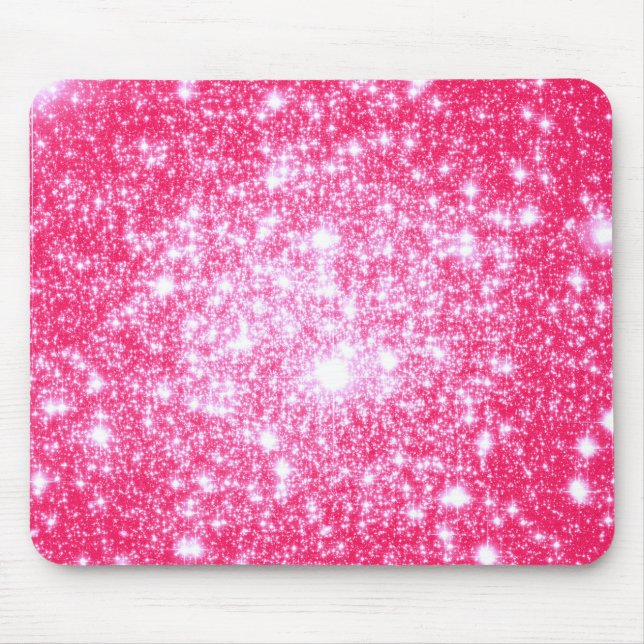 Mousepad Estrelas cor-de-rosa brilhantes (Frente)