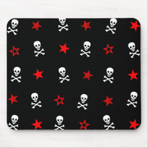 Mousepad Estrelas, crânios e ossos cruzados