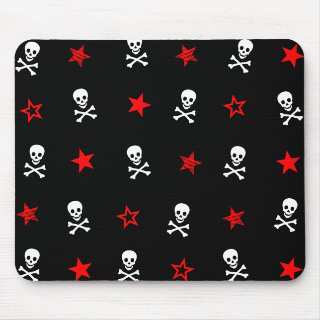 Mousepad Estrelas, crânios e ossos cruzados (Frente)