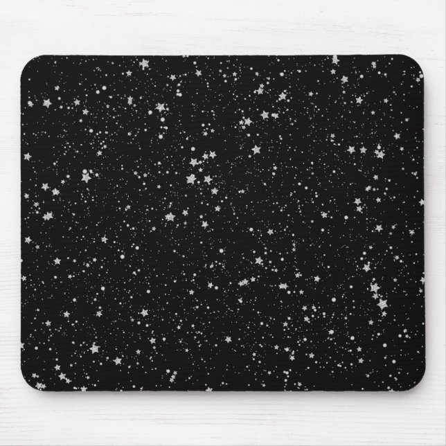 Mousepad Estrelas de Brilho2 - Preto Prateado (Frente)