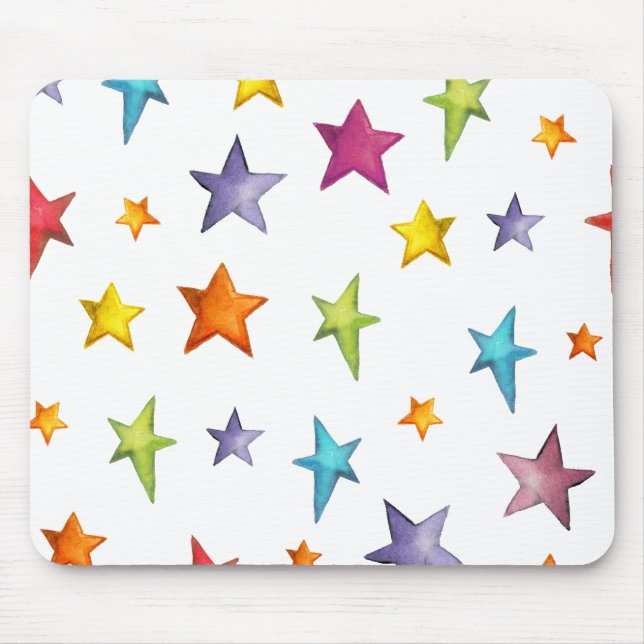Mousepad Estrelas de cores aquáticas (Frente)