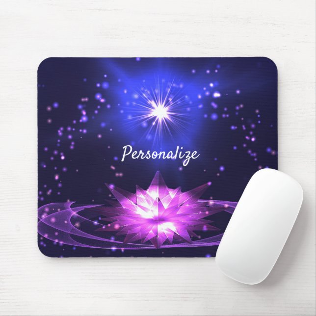 Mousepad Estrelas de Cristal Roxo-Roxo-Lotus Personalizam (Com mouse)