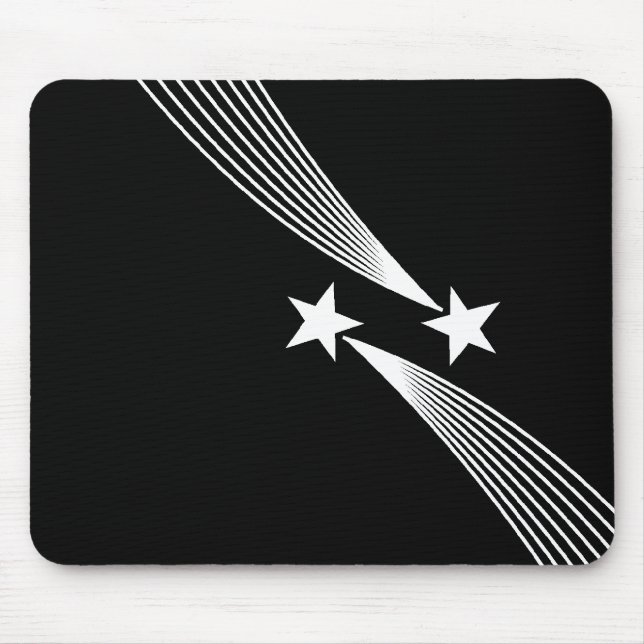 Mousepad Estrelas de disparo - Branco em preto (Frente)