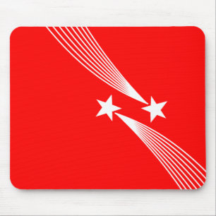 Mousepad Estrelas de disparo - Branco em vermelho
