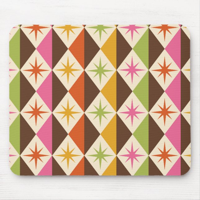 Mousepad Estrelas de meio século nos Diamantes Harlequin (Frente)