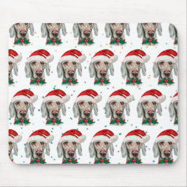 Mousepad Estrelas de Natal de Cachorro-Weimaraner