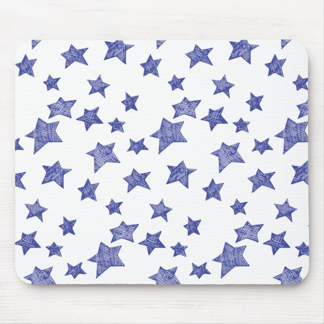 Mousepad Estrelas de Natal desenhadas à mão (Frente)