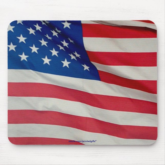 Mousepad Estrelas de PAVILHÃO AMERICANAS e Stripes de Mouse (Frente)