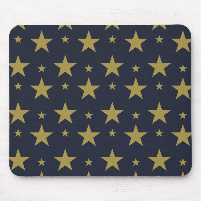 Mousepad Estrelas do ouro em azul Marinho - Elegante e Eter (Frente)