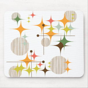 Mousepad Estrelas e Globos Moderno de Meados do Século