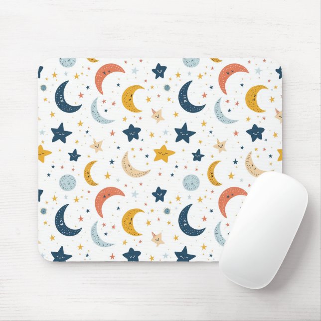 Mousepad Estrelas e luas (Com mouse)