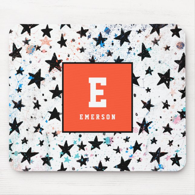 Mousepad estrelas e padrão de astronomia espacial divertida (Frente)