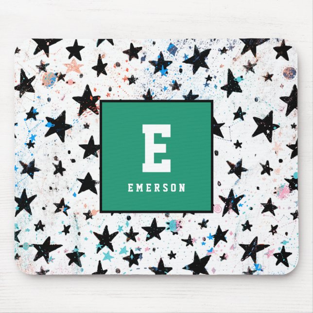 Mousepad estrelas e padrão de astronomia espacial divertida (Frente)