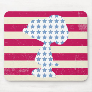 Mousepad Estrelas e Stripes de Vintage Snoopy