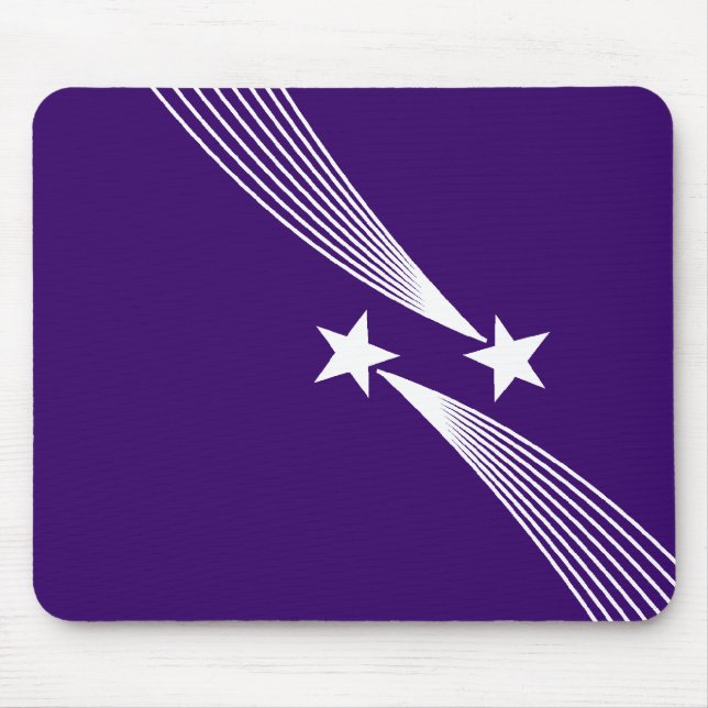Mousepad Estrelas fotografando - Branco em Profundo Roxo (Frente)