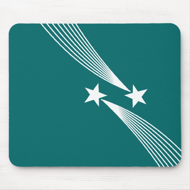Mousepad Estrelas fotografando - Branco em verde-lacrimogên (Frente)