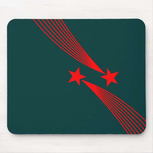 Mousepad Estrelas fotografando - Vermelho em Verde escuro 0 (Frente)