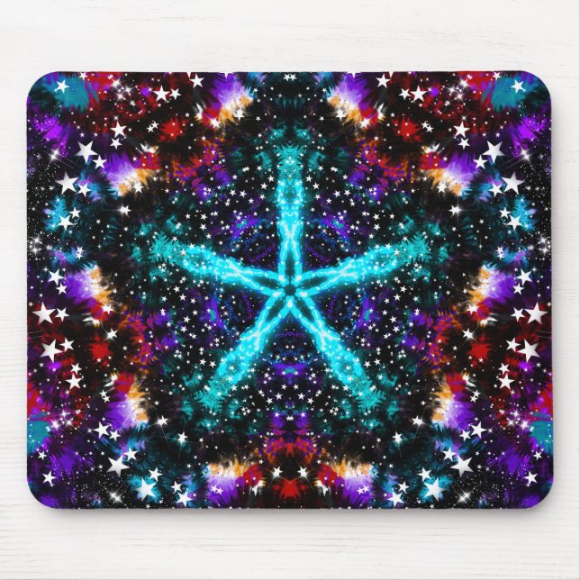 Mousepad Estrelas Fractais Coloridas Estrelas do Universo M (Frente)