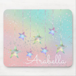 Mousepad Estrelas holográficas de espiral de Pastel e de fi