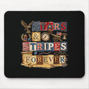 Mousepad Estrelas Listras Para Sempre Patriótico Americano