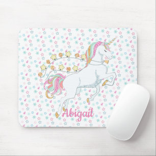Mousepad Estrelas Mágicas de Unicórnio Pastel Personaliza
