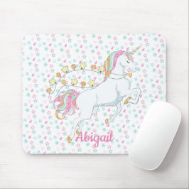 Mousepad Estrelas Mágicas de Unicórnio Rosa Pastel Personal