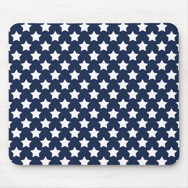 Mousepad Estrelas marinhos Azul e Brancas, Padrão Estrelado (Frente)