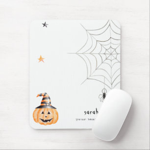 Mousepad Estrelas na Web de Pumpkin Spider de Halloween Cut