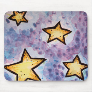 Mousepad Estrelas noturnas em aquarela