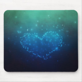 Mousepad Estrelas Noturnas em Forma de Coração
