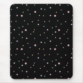 Mousepad Estrelas - Padrão - Cores Pretas e Pastéis