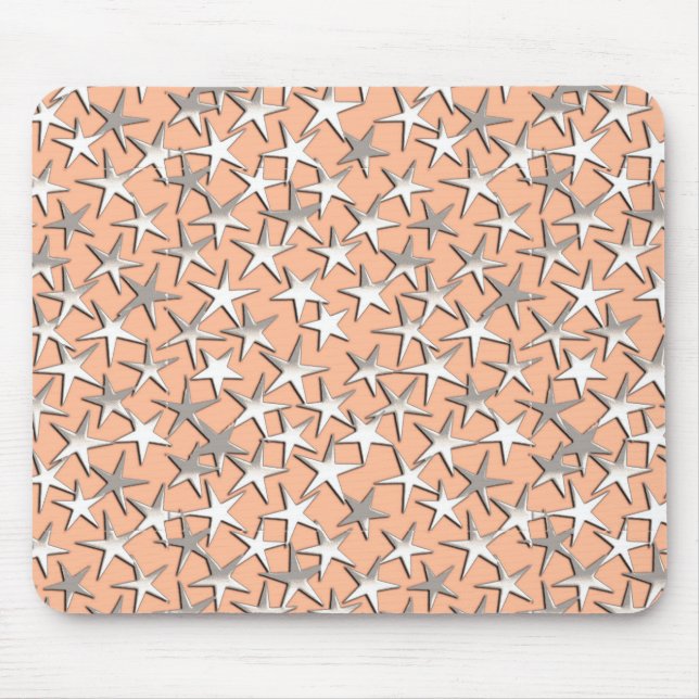 Mousepad Estrelas prateadas de cor-de-rosa (Frente)