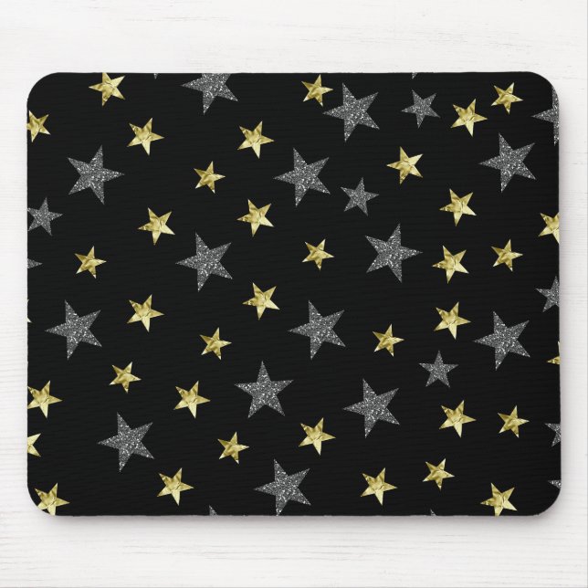 Mousepad Estrelas Prateadas e Douradas Estrela Negra de Hol (Frente)