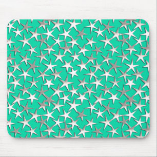 Mousepad Estrelas prateadas na turquesa